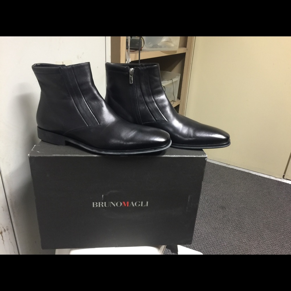 Men’S Bruno Magli “Raspino” Leather Boots - Sz 10